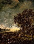 Aert van der Neer A Landscape with a River at Evening oil painting reproduction